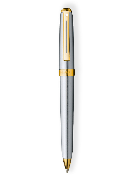 342-2 Sheaffer Prelude Brushed Chrome with Gold Plate Trim
