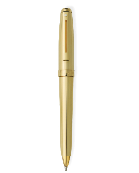 368-2 Sheaffer Prelude Fluted 22K Gold Plate with Gold Plate Trim