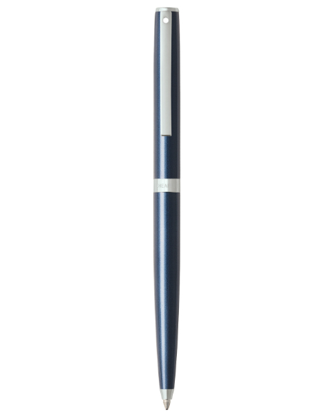 Stylo-bille Sheaffer Sagaris Metallic Blue avec attributs chromés.